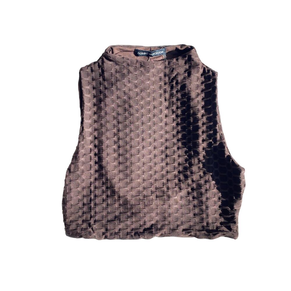 Naked Wardrobe Brown Crop Top - Picture 2 of 8